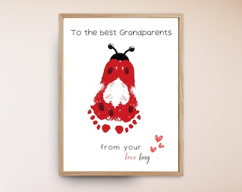 Großeltern-Tag Handabdruck Handwerk für Babys, Geschenk für Oma und Opa, DIY Großeltern Säugling Vorlage, Baby-Fußabdruck Geschenk