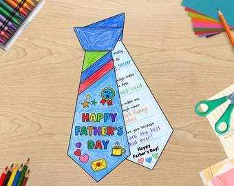 Father’s Day Tie Craft, Father's Day Card, Printable Father's Day Questionnaire, All About My Dad Printable, Sunday School Activity