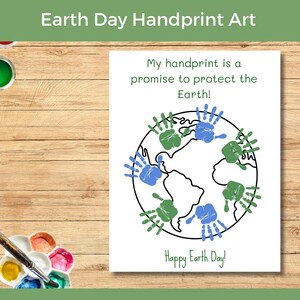 Earth Day Handprint Art, Earth Day Activity, Earth Day Handprint Craft Daycare, Toddler Craft Earth Day, Preschool Earth Day Activity