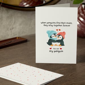 Jij bent mijn pinguïnkaart, schattige pinguïn-valentijnskaart, Valentijnsdag, jubileum stel, bruiloften, verlovingen