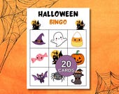 Halloween Bingo Cards, Preschool Kids Halloween Bingo, Kindergarten Halloween Bingo, Halloween Small Kids Bingo