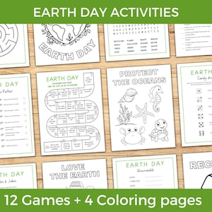 Earth Day Activities, Kids Earth Day Activity Bundle, Earth Day Coloring Pages, Classroom Earth Day, Earth Day Games, Happy Earth day