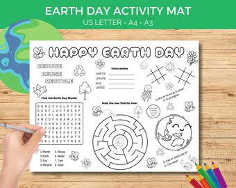 Earth Day Activity Sheet, Printable Earth Day Games, Earth Day School Activity Worksheet, Earth Day Word Search
