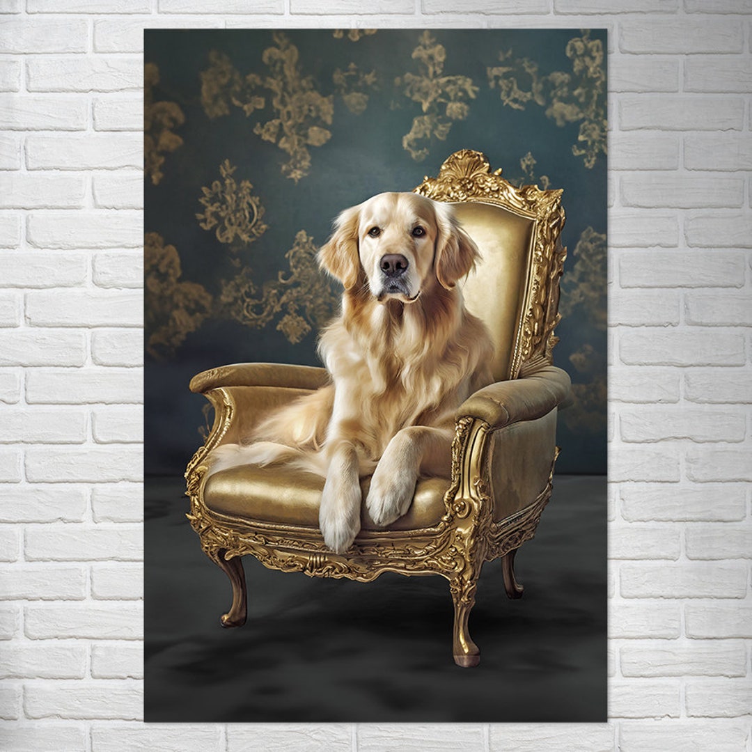 Golden Retriever Dog Poster Print | Dog Wall Art | Pet Lovers Gift - Etsy