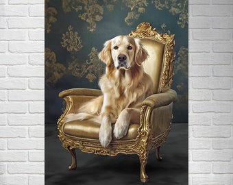 Golden Retriever Dog Poster Print | Dog Wall Art | Pet Lovers Gift