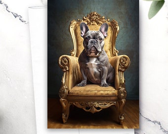 French Bulldog Greeting Card | Frenchie Dog Greeting Card | Dog Birthday Card | Dog Lover Card