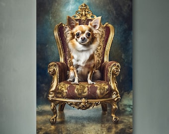 Chihuahua Canvas Art | Regal Dog Portrait