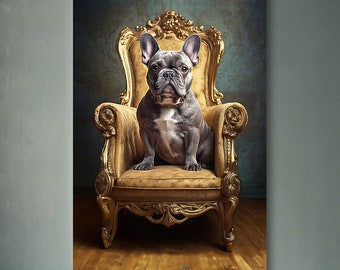 French Bulldog Wall Art Canvas | Dog Lovers Wall Art | Pet Lovers Gift