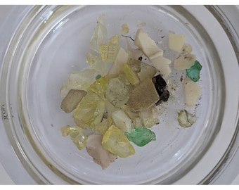 Mixed Uranium Glass Cullet Shards: UV Glow Vaseline Craft Bulk