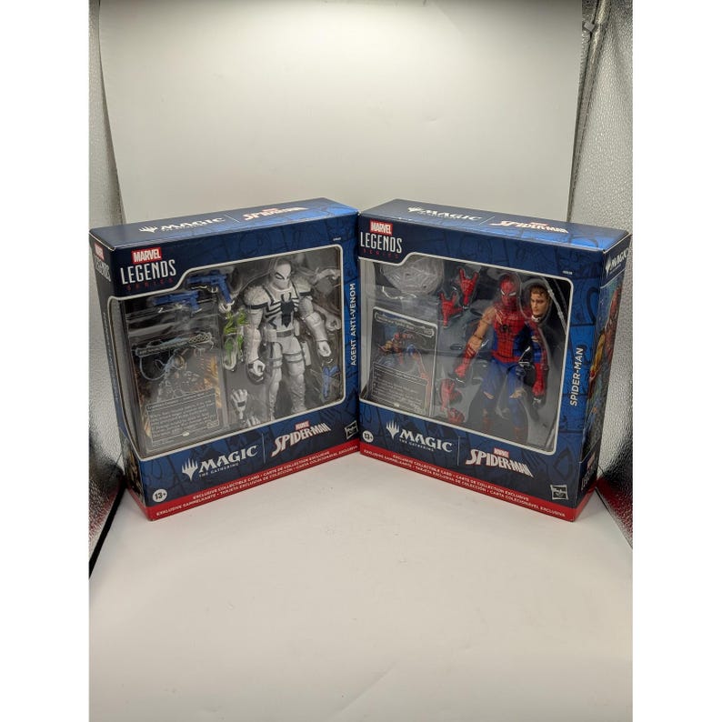 Marvel Legends Magic The Gathering Spider-Man & Agent Anti-Venom Figure Set MTG image 1