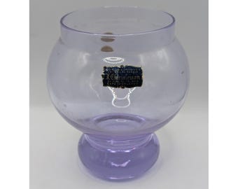 Vaso de cristal de chumbo roxo VAV Handarbeit Bleikristall com pé, feito à mão na Alemanha