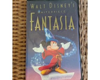 Obra maestra de Walt Disney, Fantasía, 1991 - Estuche VHS Black Diamond tipo concha (RARO)