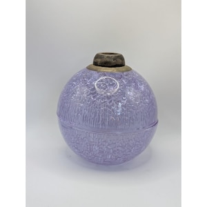 Textured Glass Orb Jar Periwinkle Lavender Neoteric Spherical Decorative Vessel