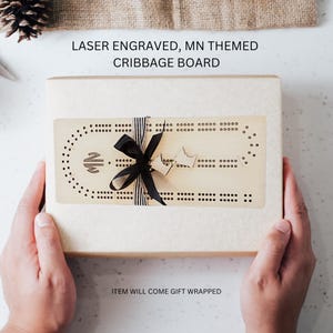 Engraved Wooden Cribbage Board- Personalized Gift for Dad