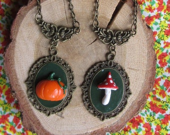 Pumpkin necklace, champion necklace, fall