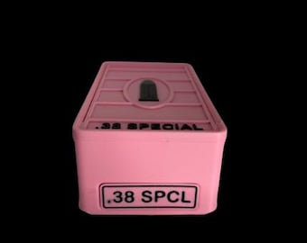 Custom .38 special 50 round pink black gray stackable