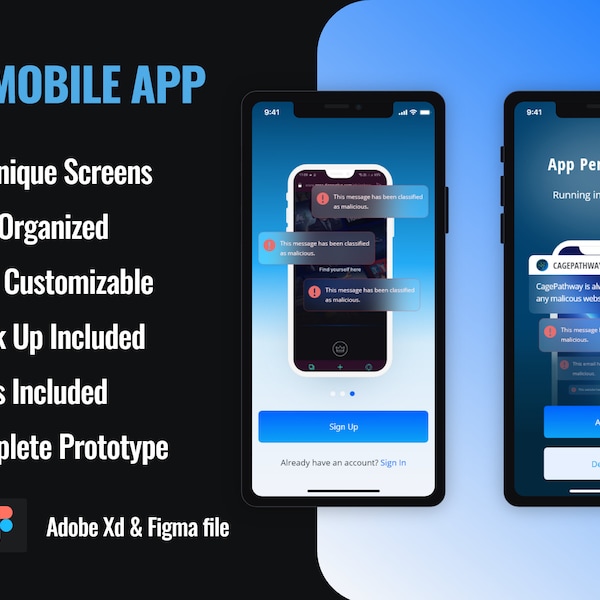 Security Mobile App, Cage Mobile App, Mobile App Figma, Mobile App Adobe XD