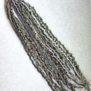Ponytail-Wool Dreadlocks ,24 inch, 10DE  , forest -Premade-