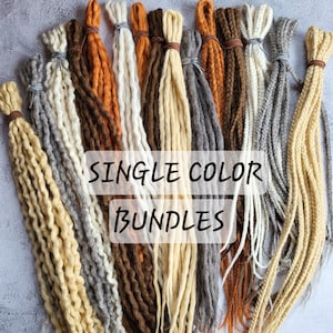 BUILD-A-SET BUNDLES Wool dreadlocks temporary braid-in extensions Natural colors *Made To Order*