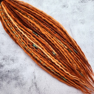 GINGER- Wool dreadlocks braid-in extensions
