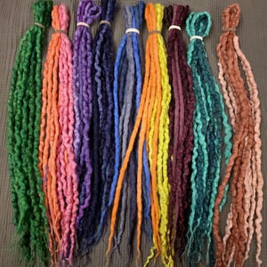 Mystery Bundles - COLOR POPS - 5DE wool dreadlocks per bundle -Premade-