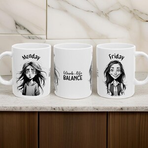 Funny Work-life Balance Office Mug, Coffee Cup, Humorous Gift for ...