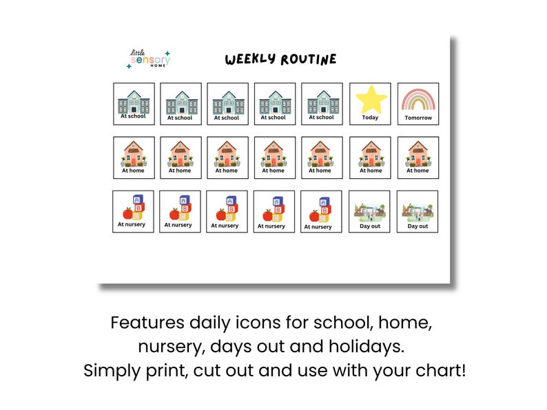 Kids Visual Schedule Printable – Weekly Routine Chart for Preschool ...