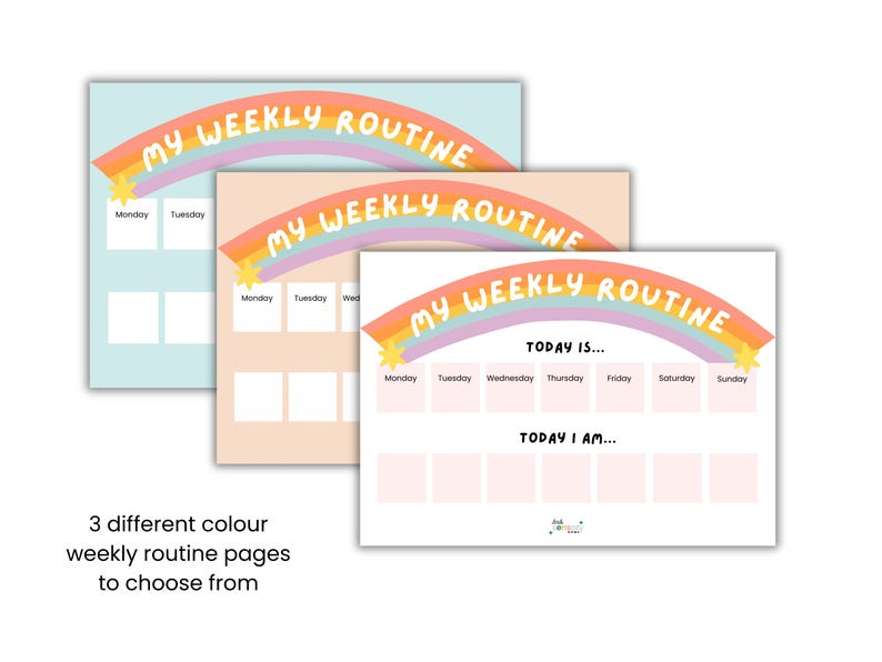 Kids Visual Schedule Printable – Weekly Routine Chart for Preschool ...