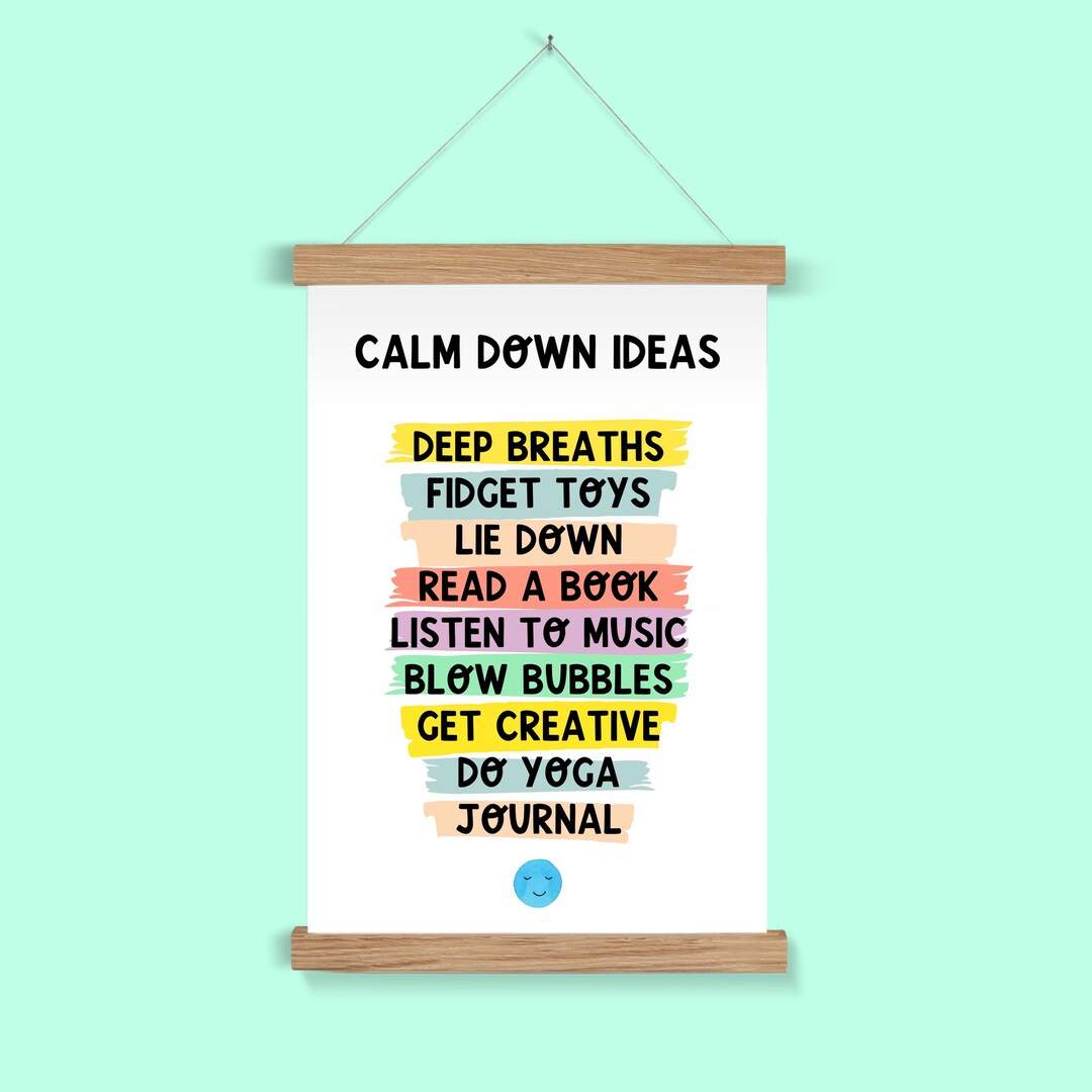 Calm Down Corner Poster – Emotional Regulation Chart for Kids, Sensory ...