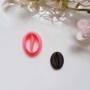 Coffee Bean Polymer Clay Cutter, Multiple Sizes, Cookie Cutter, Embossed