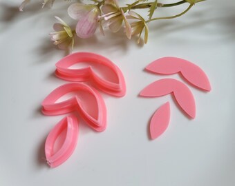 Triple Leaf Drop Polymer Clay Cutter, Multiple Sizes, Cookie Cutter, Autumn Leaf, 3 Piece Set