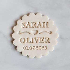 05 Custom Name Wedding Name and Date Embosser Stamp, Multiple Sizes, Cookie Cutter, Fondant, Embossed