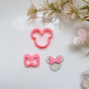 Mouse Bow Polymer Clay Cutter, Multiple Sizes, Cookie Cutter, Minnie Mouse Inspired, 2 Piece Set