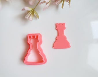 Rook Chess Piece, Polymer Clay Cutter, Multiple Sizes, Cookie Cutter