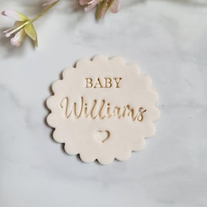 27 Custom Baby Name Embosser Stamp, Multiple Sizes, Cookie Cutter, Fondant, Embossed