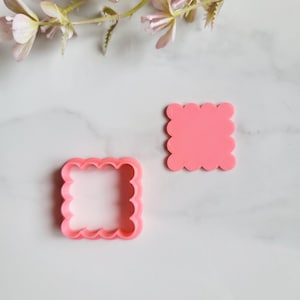 Scalloped Square 2, Polymer Clay Cutter, Multiple Sizes, Cookie Cutter