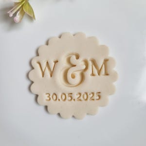 37 Custom Name Wedding Initials and Date Embosser Stamp, Multiple Sizes, Cookie Cutter, Fondant, Embossed