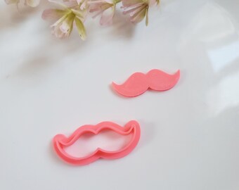 Moustache, Polymer Clay Cutter, Multiple Sizes, Cookie Cutter, Splat
