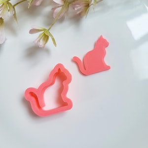Sitting Cat, Polymer Clay Cutter, Multiple Sizes, Cookie Cutter