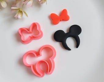 Mouse Bow Headband, Polymer Clay Cutter, Multiple Sizes, Cookie Cutter