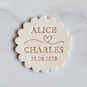 08 Custom Name Wedding Name and Date Embosser Stamp, Multiple Sizes, Cookie Cutter, Fondant, Embossed
