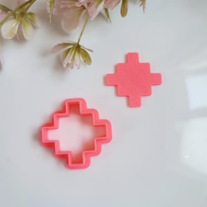 Geometric Squares, Polymer Clay Cutter, Multiple Sizes, Cookie Cutter