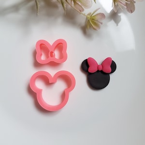 Mouse Bow Polymer Clay Cutter, Multiple Sizes, Cookie Cutter, Minnie Mouse Inspired, 2 Piece Set