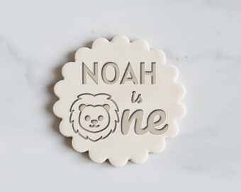 Custom Name Lion Embosser Stamp, Cookie Cutter, Fondant, Embossed, 1st First Birthday, Personalised