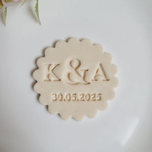 38 Custom Name Wedding Initials and Date Embosser Stamp, Multiple Sizes, Cookie Cutter, Fondant, Embossed
