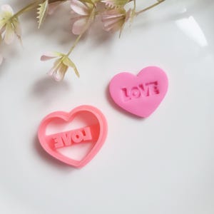 LOVE Heart, Polymer Clay Cutter, Multiple Sizes, Cookie Cutter
