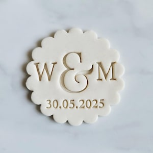 49 Custom Name Wedding Name and Date Embosser Stamp, Multiple Sizes, Cookie Cutter, Fondant, Embossed