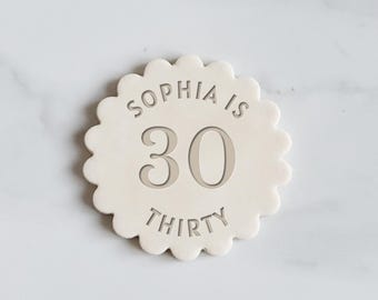 Custom Name Happy Birthday Embosser Stamp, Multiple Sizes, Cookie Cutter, Fondant, Embossed