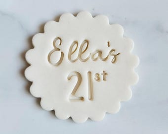 Blu Timbro In Rilievo „Happy Birthday" 8 Cm Timbro In Rilievo Per Torta Fondente Design 3D Timbro Per Biscotti Per Biscotti Di Compleanno Timbro - Foto 10