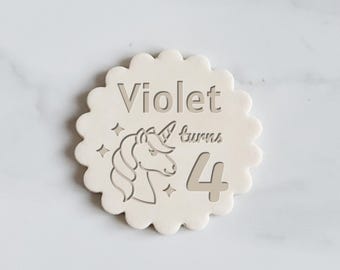 Custom Name Happy Birthday Embosser Stamp, Multiple Sizes, Cookie Cutter, Fondant, Embossed